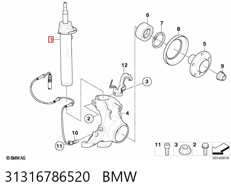 31316786520 BMW Амортизатор передньої підвіски