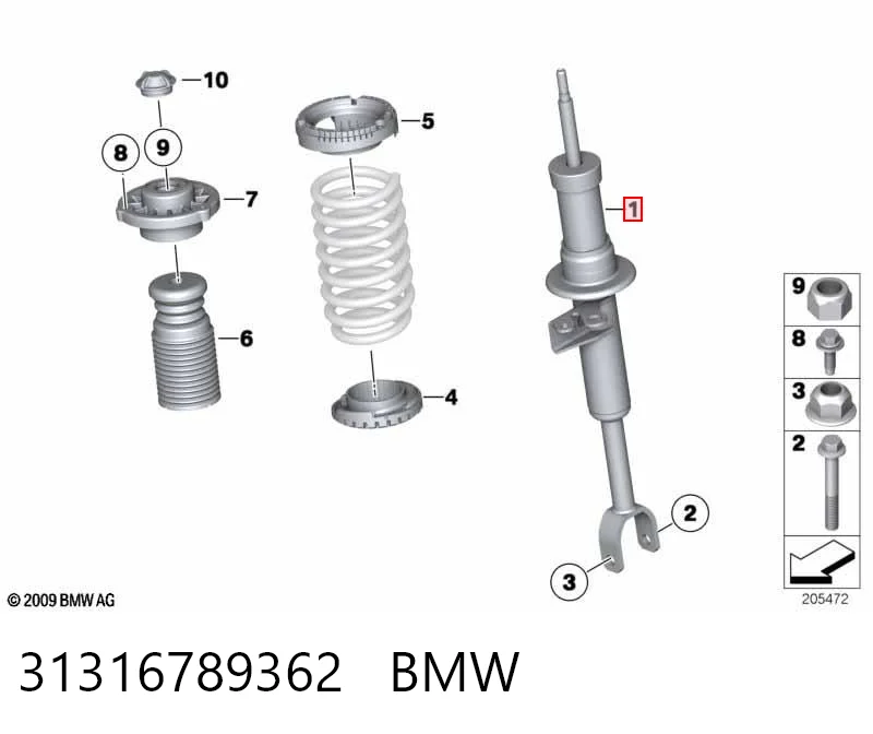 31316789362 BMW Амортизатор передньої підвіски