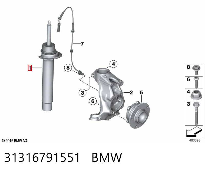 31316791551 BMW Стійка передня