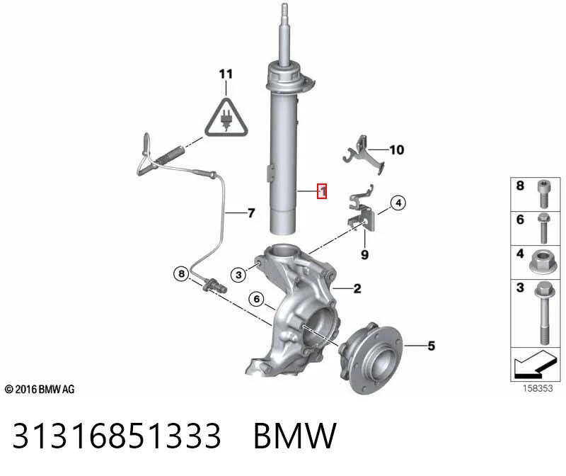 31316851333 BMW Ліва передня стійка