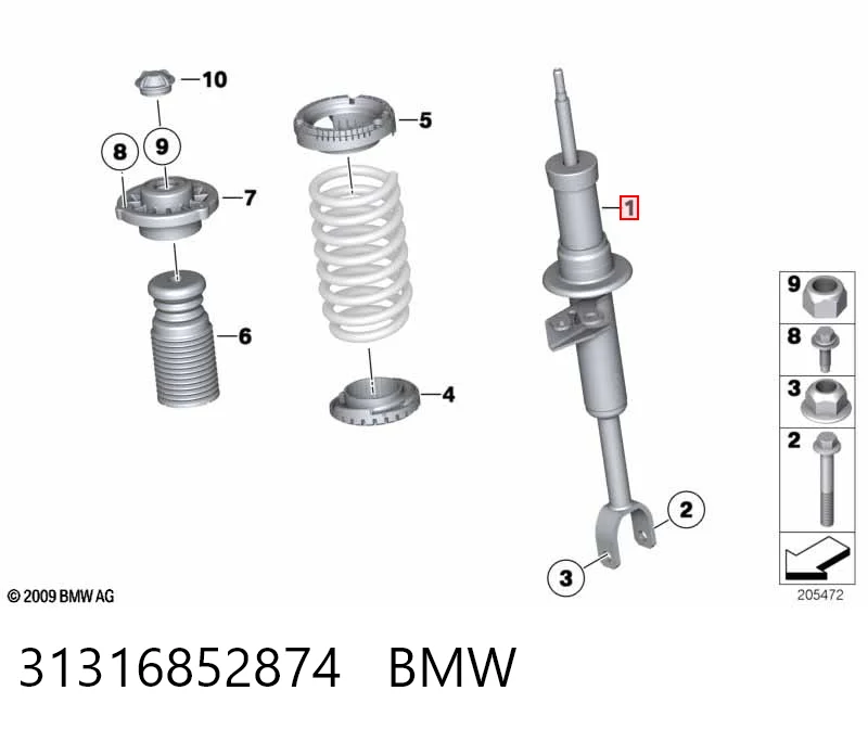 31316852874 BMW Амортизатор передньої підвіски