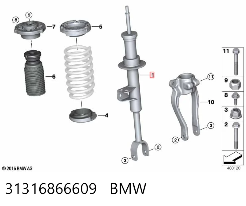 31316866609 BMW Ліва передня стійка