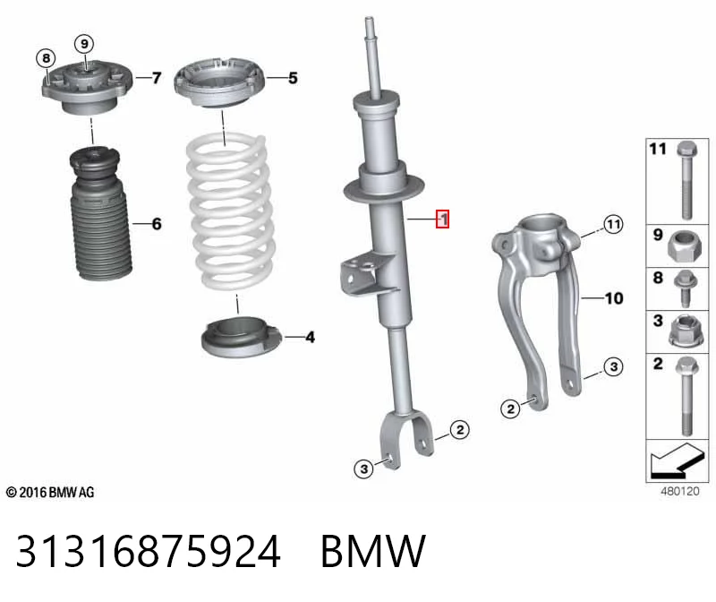 31316875924 BMW Амортизатор передньої підвіски