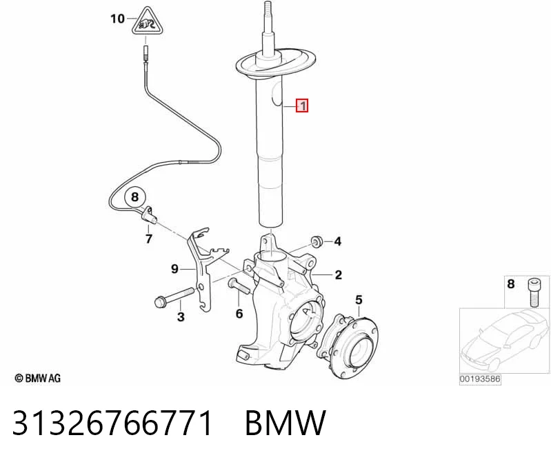 31326766771 BMW Ліва передня стійка