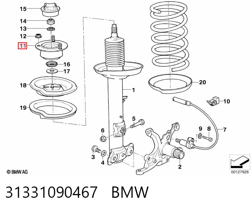31331090467 BMW Кріплення переднього амортизатора