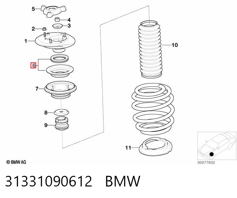 31331090612 BMW Підшипник опори амортизатора