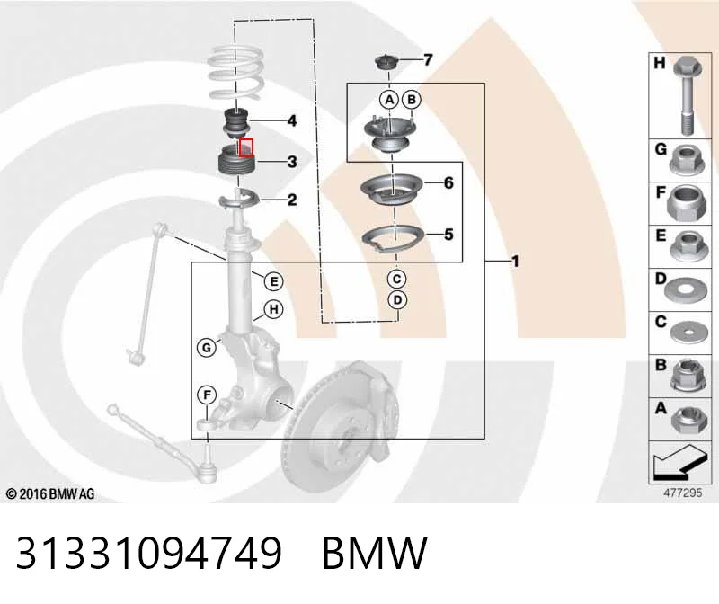 31331094749 BMW Пильник стійки передньої
