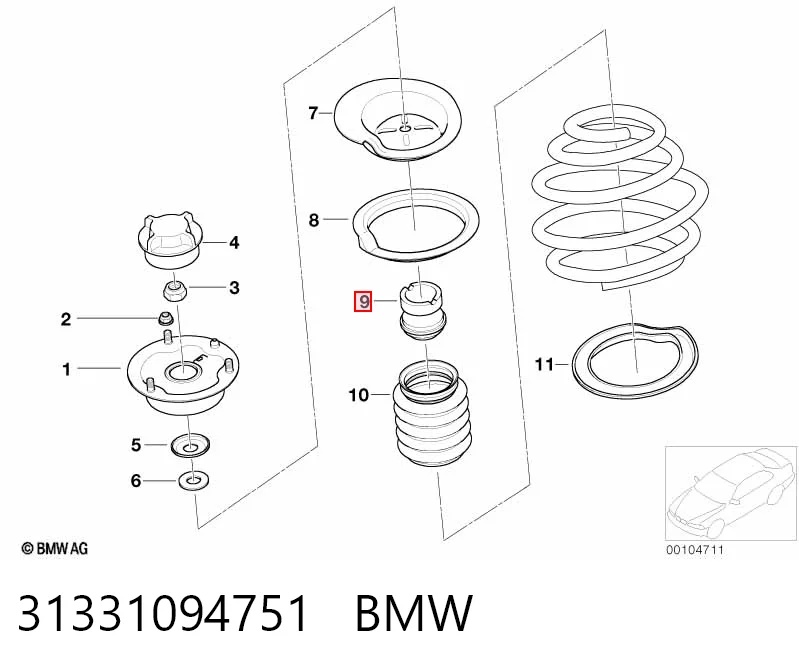 Відбійник амортизатора переднього BMW 1094751