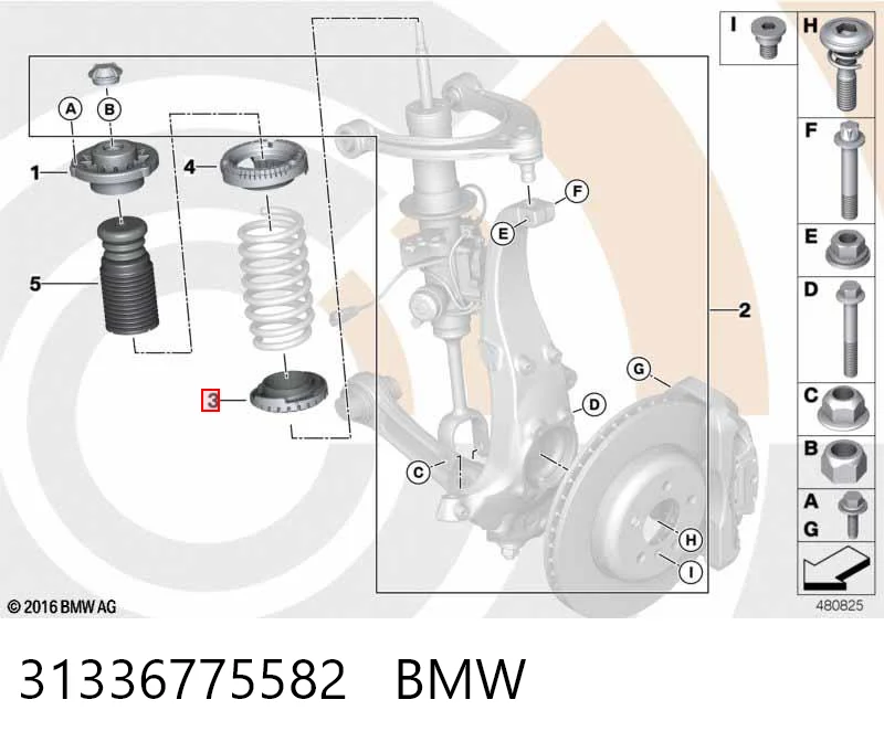 31336775582 BMW Проставка (гумове кільце) пружини передньої, нижня