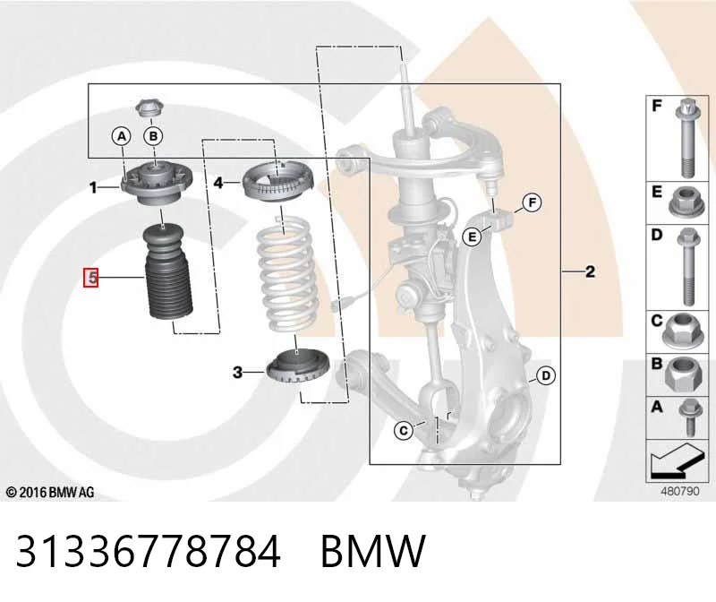 31336778784 BMW Буфер-відбійник амортизатора переднього