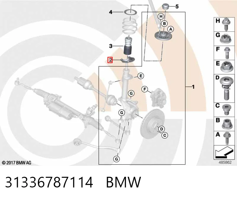 31336787114 BMW Проставка (гумове кільце) пружини передньої, нижня