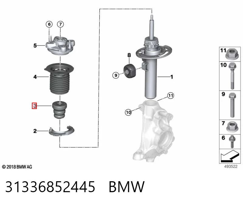 31336852445 BMW Буфер-відбійник амортизатора переднього