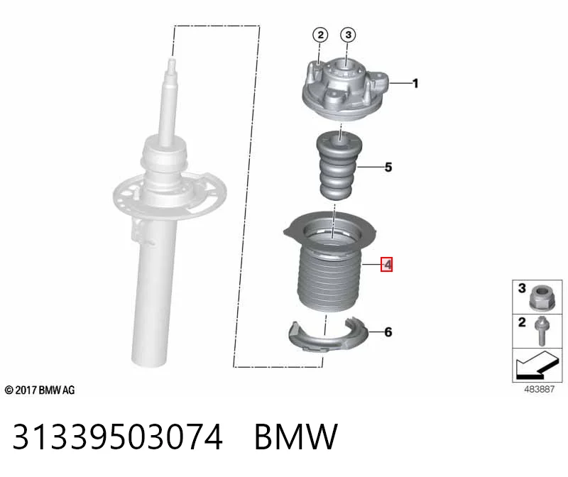 31339503074 BMW Пильник амортизатора заднього