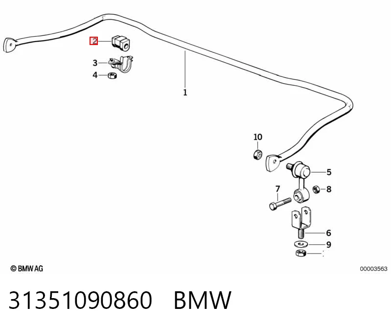 31351090860 BMW Втулка стабілізатора переднього