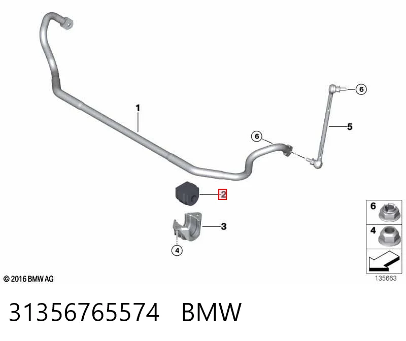 31356765574 BMW Втулка стабілізатора переднього
