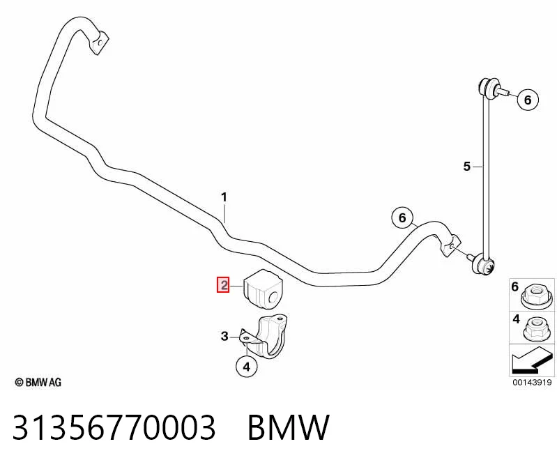 31356770003 BMW Втулка стабілізатора переднього