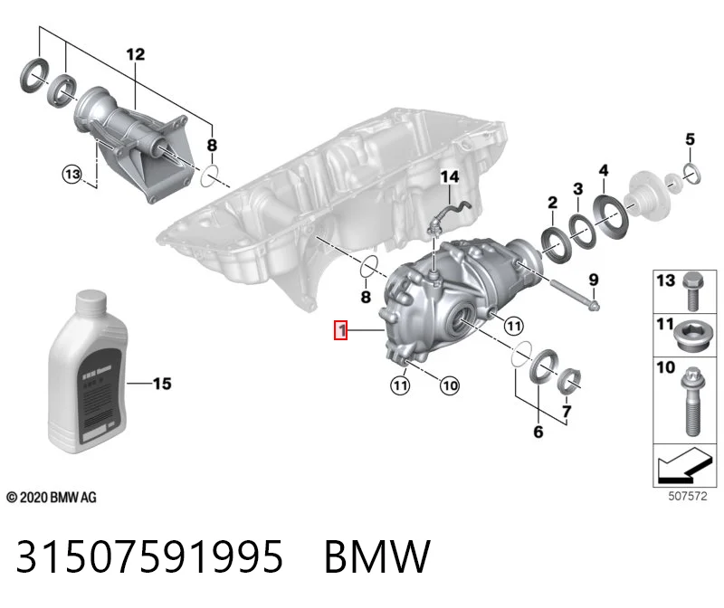 31507591995 BMW Редуктор колісний моста переднього