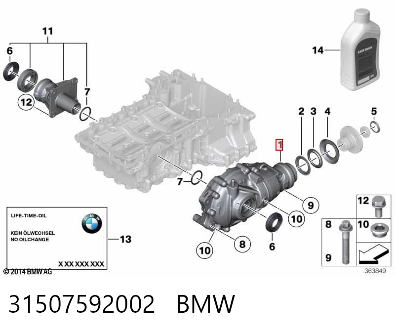 31507592002 BMW Редуктор переднього ведучого моста (головна передача)