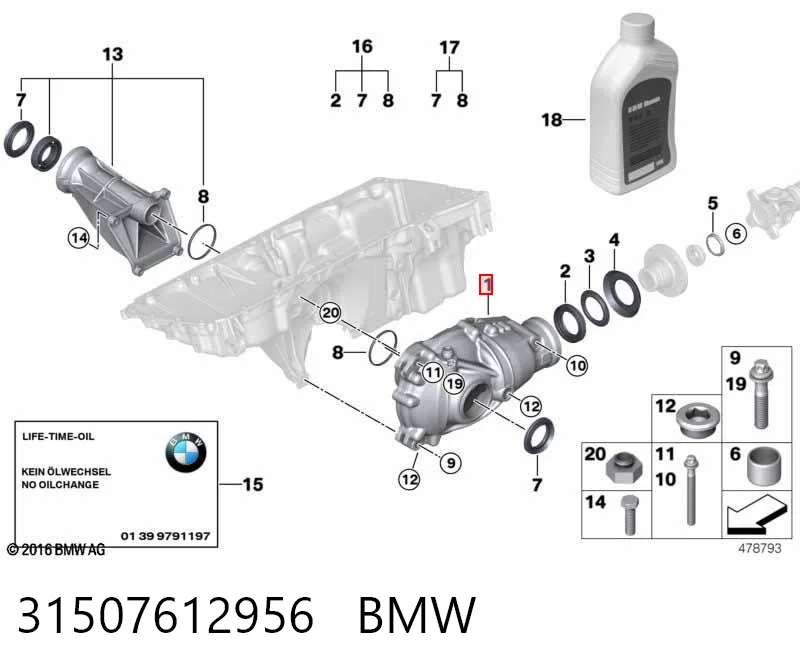 31507612956 BMW Редуктор колісний моста переднього