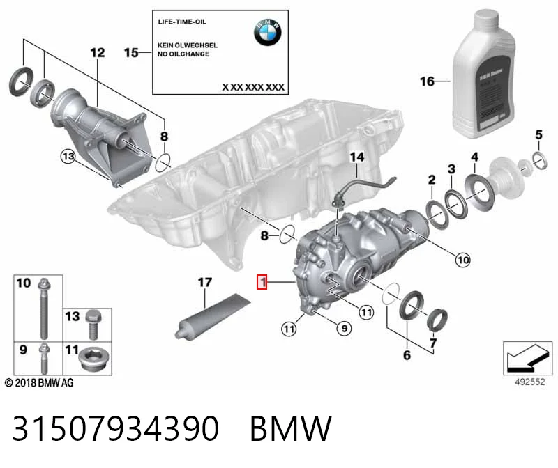 31507934390 BMW Редуктор колісний моста переднього