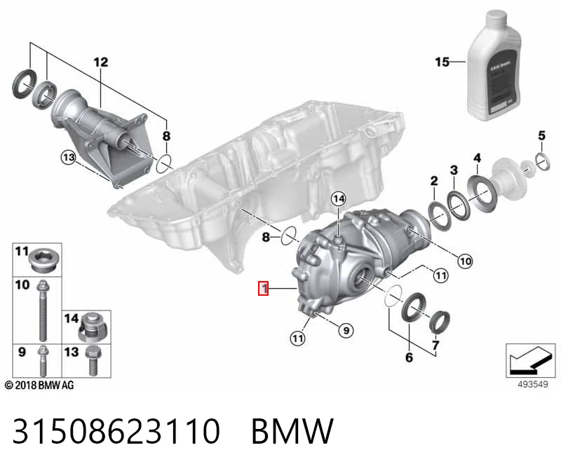 31508623110 BMW Редуктор колісний моста переднього