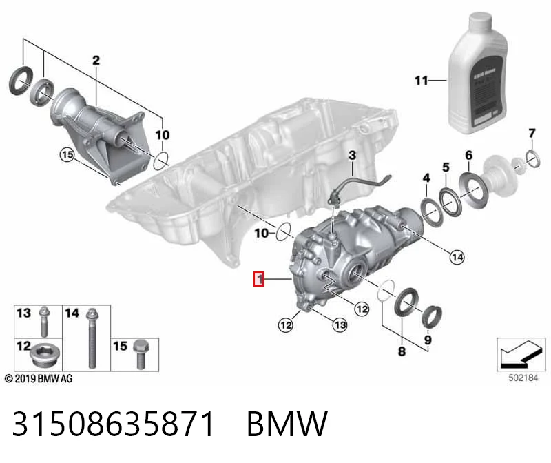31508635871 BMW Редуктор колісний моста переднього