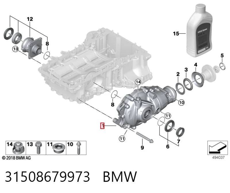 31508679973 BMW Редуктор колісний моста переднього