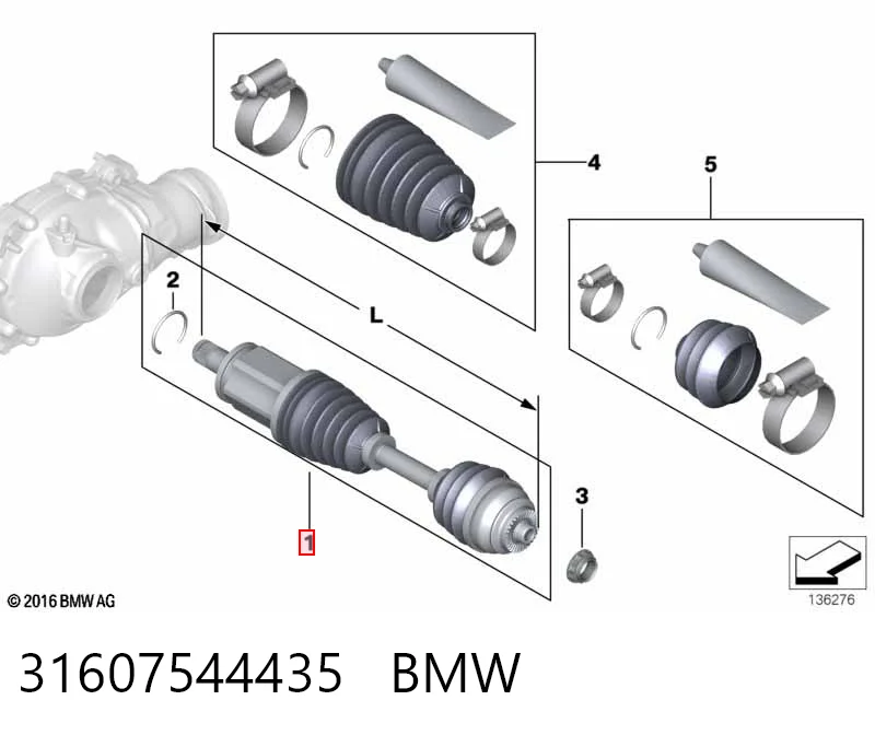31607544435 BMW Привід лівий