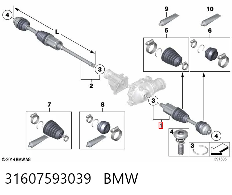 31607593039 BMW Привід лівий