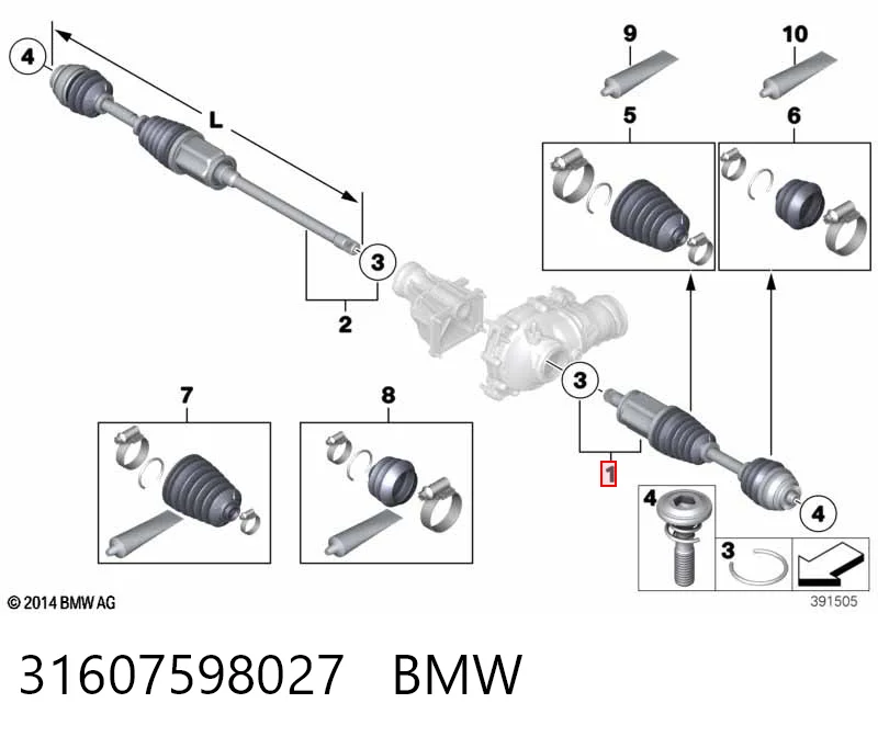 31607598027 BMW Привід лівий
