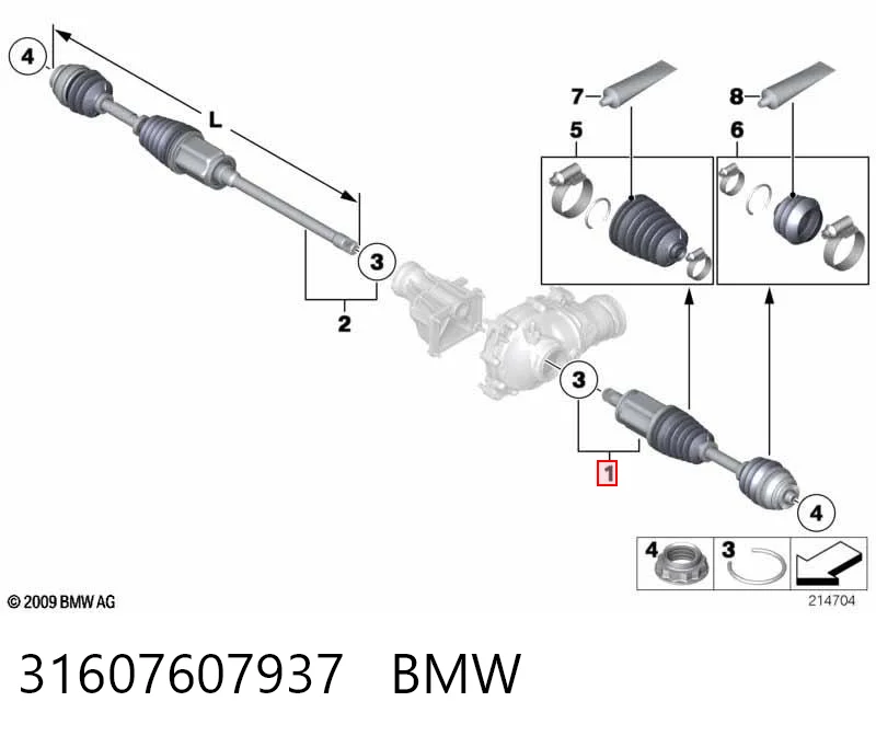 31607607937 BMW Привід лівий