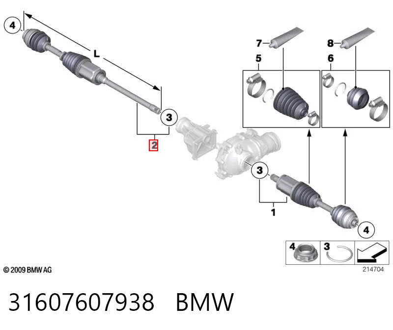 31607607938 BMW Привід передній правий