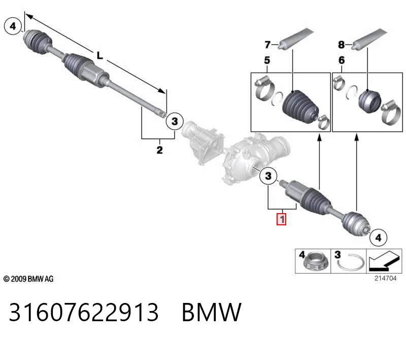 31607622913 BMW Привід лівий