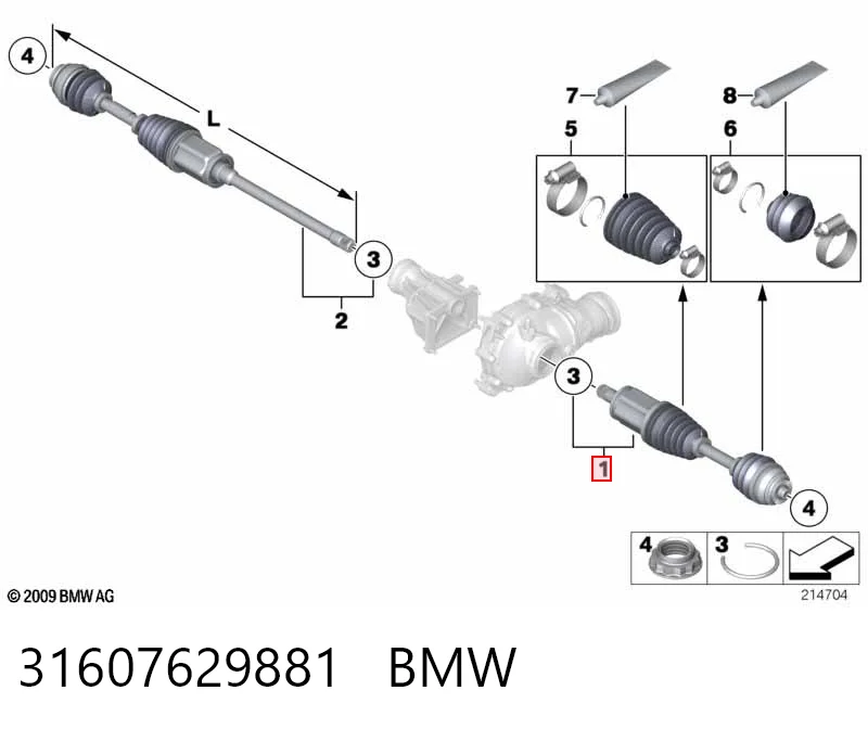 31607629881 BMW Привід лівий