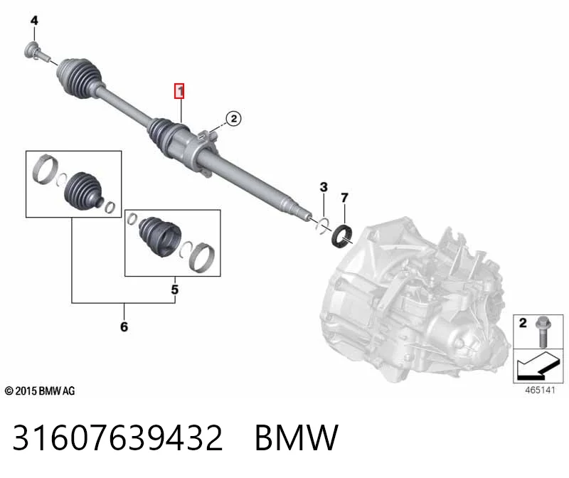 31607639432 BMW Привід передній правий