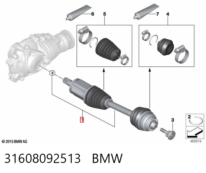 31608092513 BMW Привід лівий
