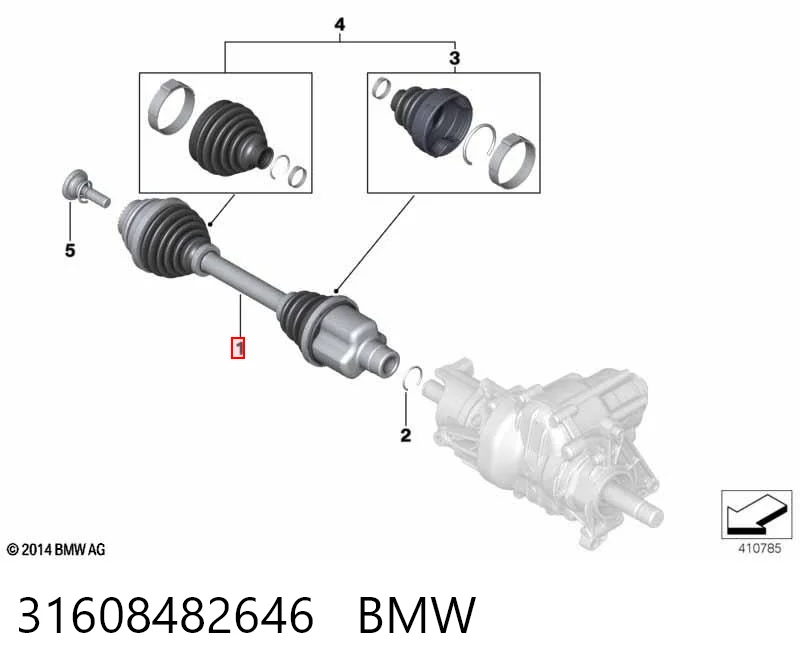 31608482646 BMW Привід передній правий