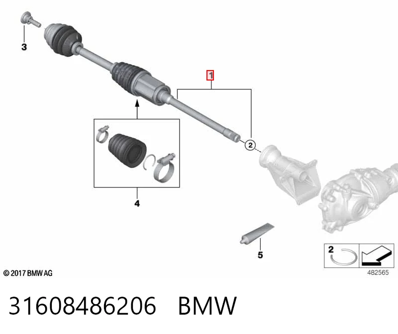 Піввісь передня, права BMW 8486203 ціна, від 478.07 USD