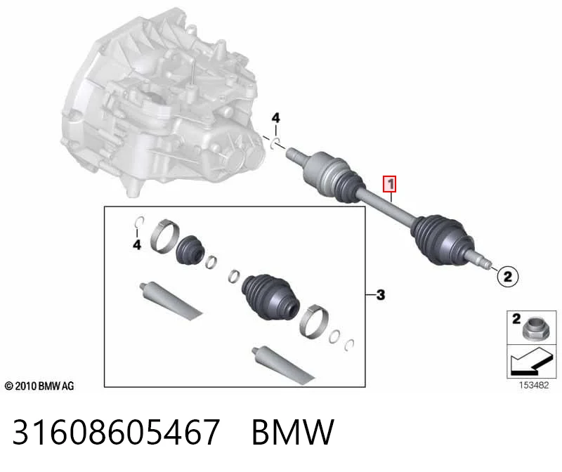 31608605467 BMW Привід лівий