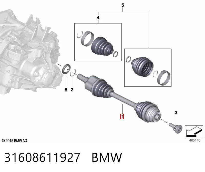Піввісь передня ліва BMW 8643361