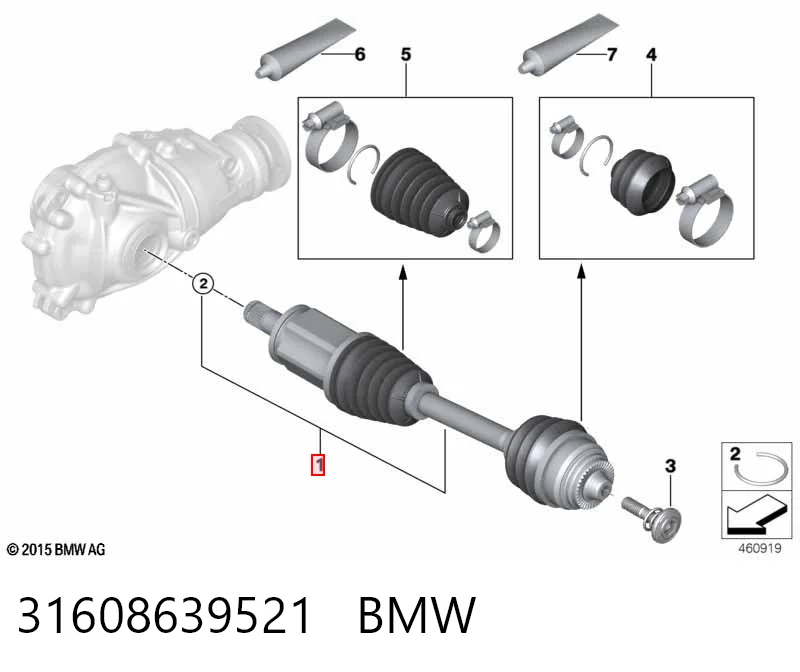 31608639521 BMW Привід лівий