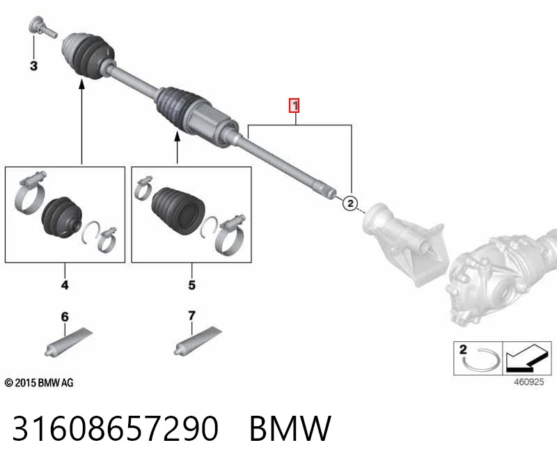 31608657290 BMW Привід передній правий