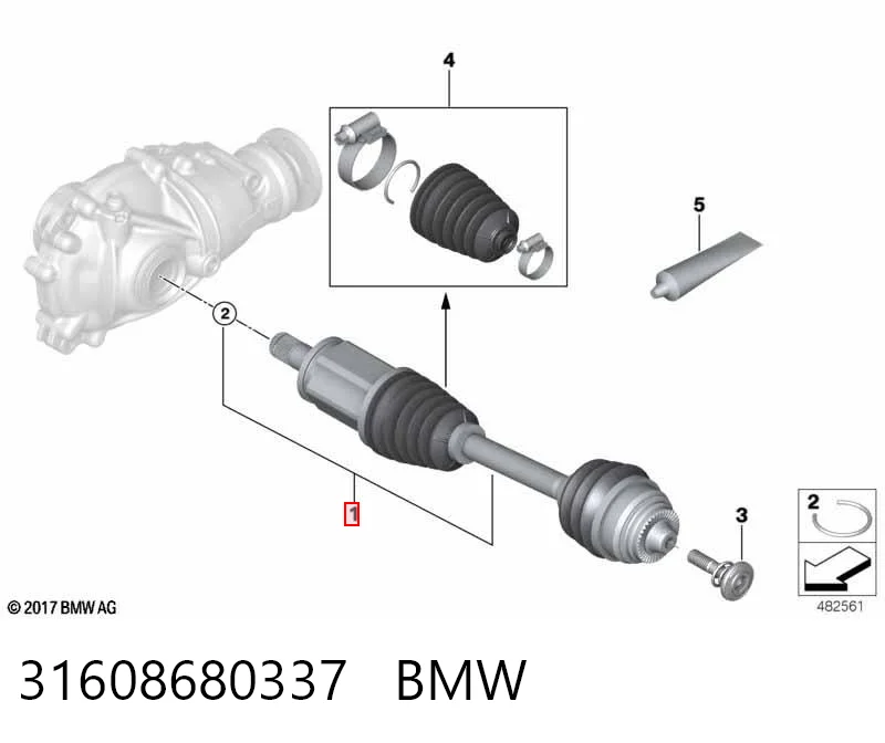 31608680337 BMW Привід лівий