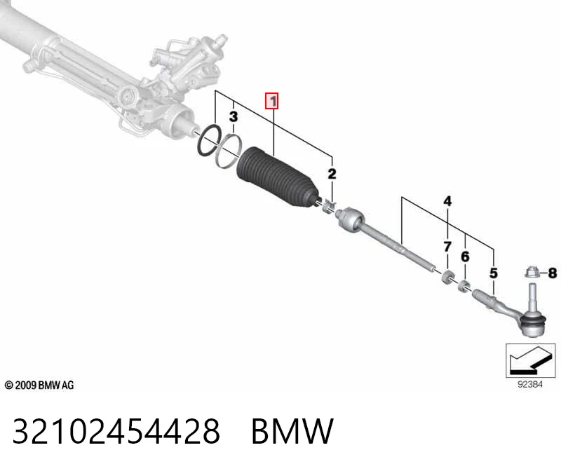 32102454428 BMW Пильник рульової