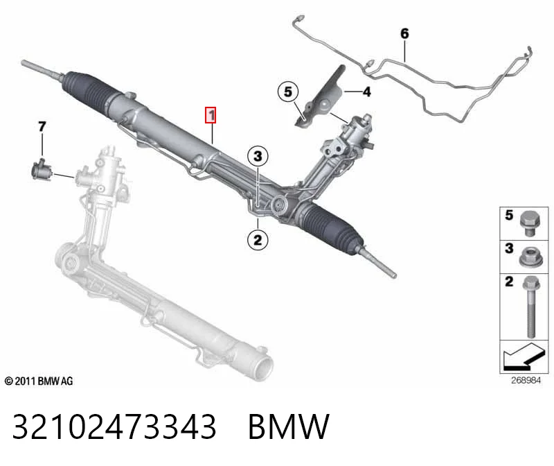 32102473343 BMW Рейковий рульовий механізм