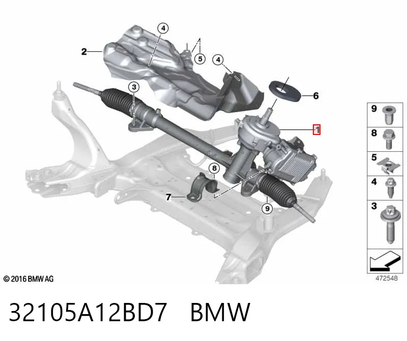 Управління рульове в зборі BMW X1 позашляховик (F48) (2015 - 2022) ціна, від 433.67 USD