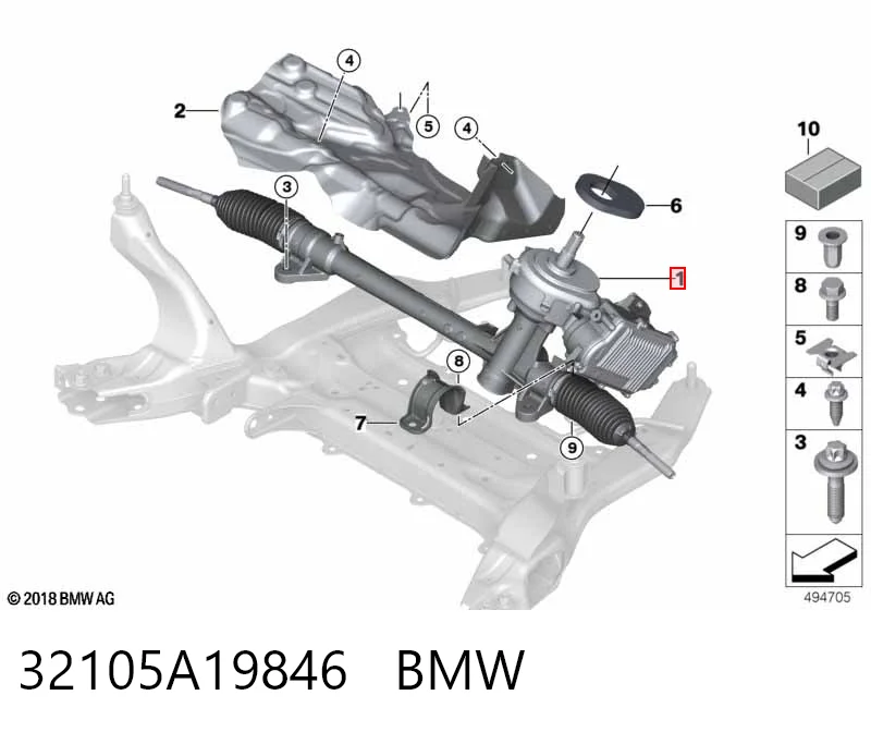 32105A19846 BMW Рейковий рульовий механізм