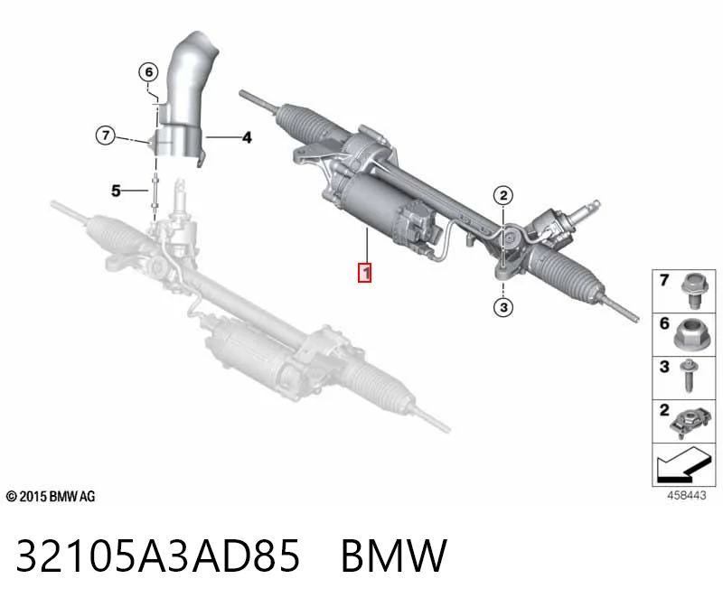 32105A3AD85 BMW Рейковий рульовий механізм