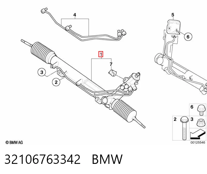 32106763342 BMW Рейковий рульовий механізм