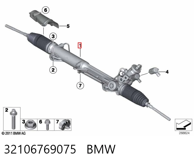 32106769075 BMW Рейковий рульовий механізм